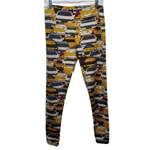 LulaRoe Taxi Cab Print Spandex Leggings Fun Print Casual Women's Size Tall Curvy